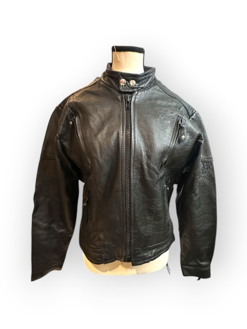Men’s S Vintage Cowhide Club Leather Motorcycle Jacket
